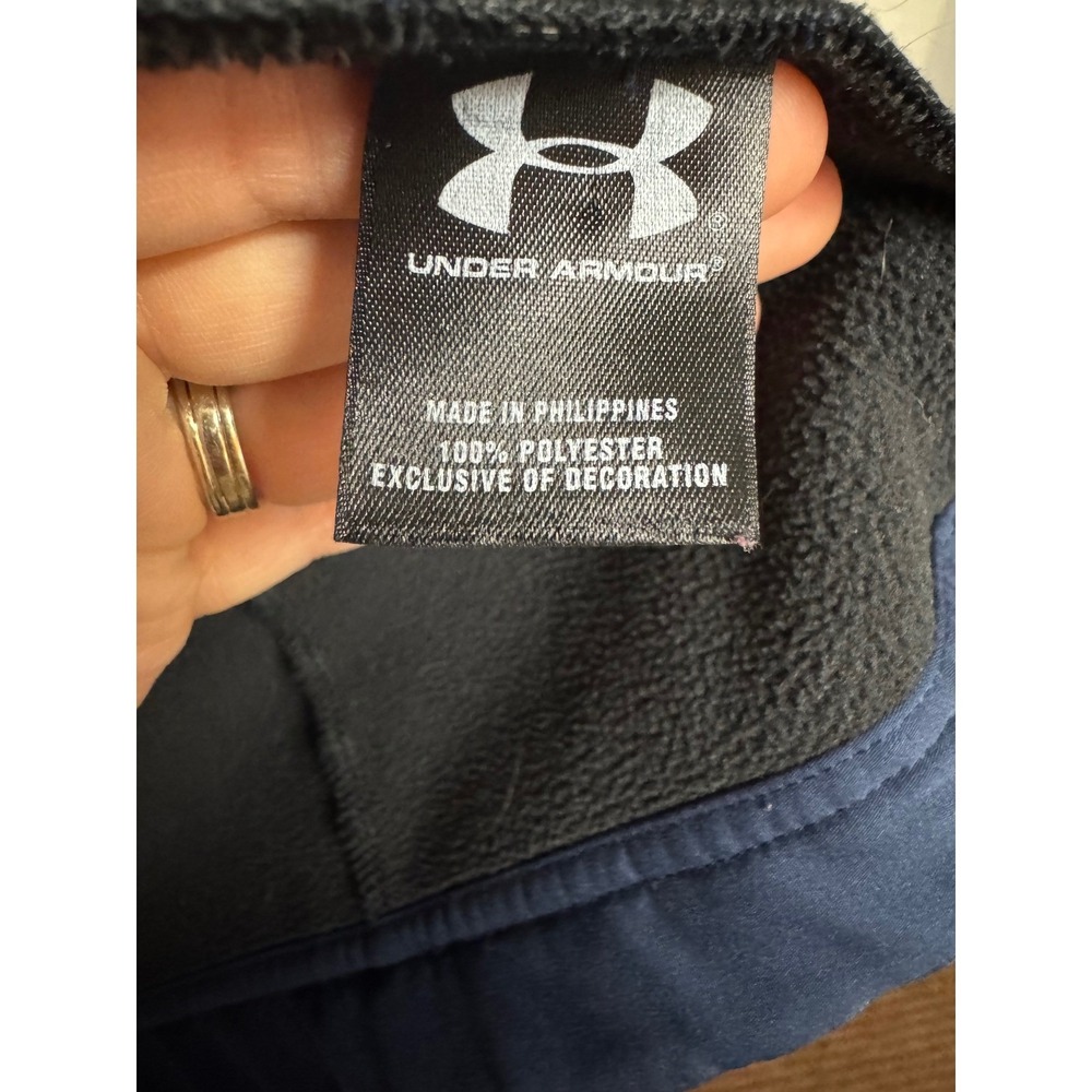 Under Armour Mens Navy Blue White Athletic Track Jacket‎ Full Zip Size Large - Picture 3 of 8